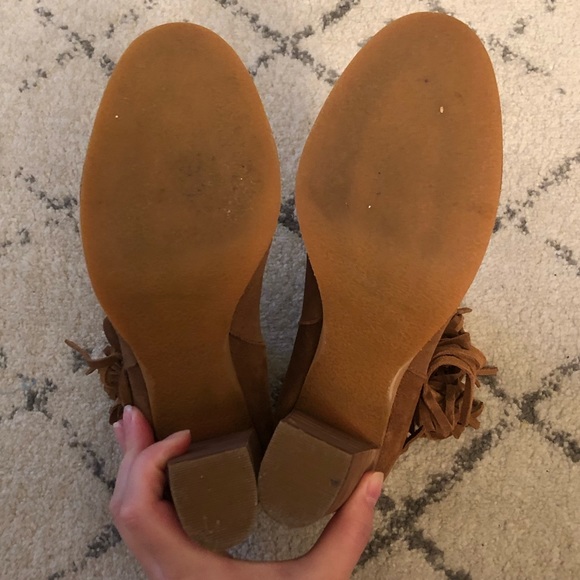 Great Condition Brown Booties with fringe accents - Picture 7 of 7